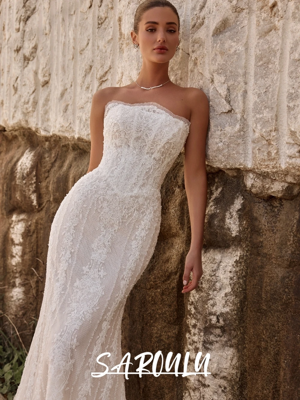 Luxury Strapless Beaded Lace Mermaid Wedding Dress Open Back Bridal Gown With Detachable Train Customized Dainty Romantic Wear
Luxury Strapless Beaded Lace Mermaid Wedding Dress Open Back Bridal Gown With Detachable Train Customized Dainty Romantic Wear