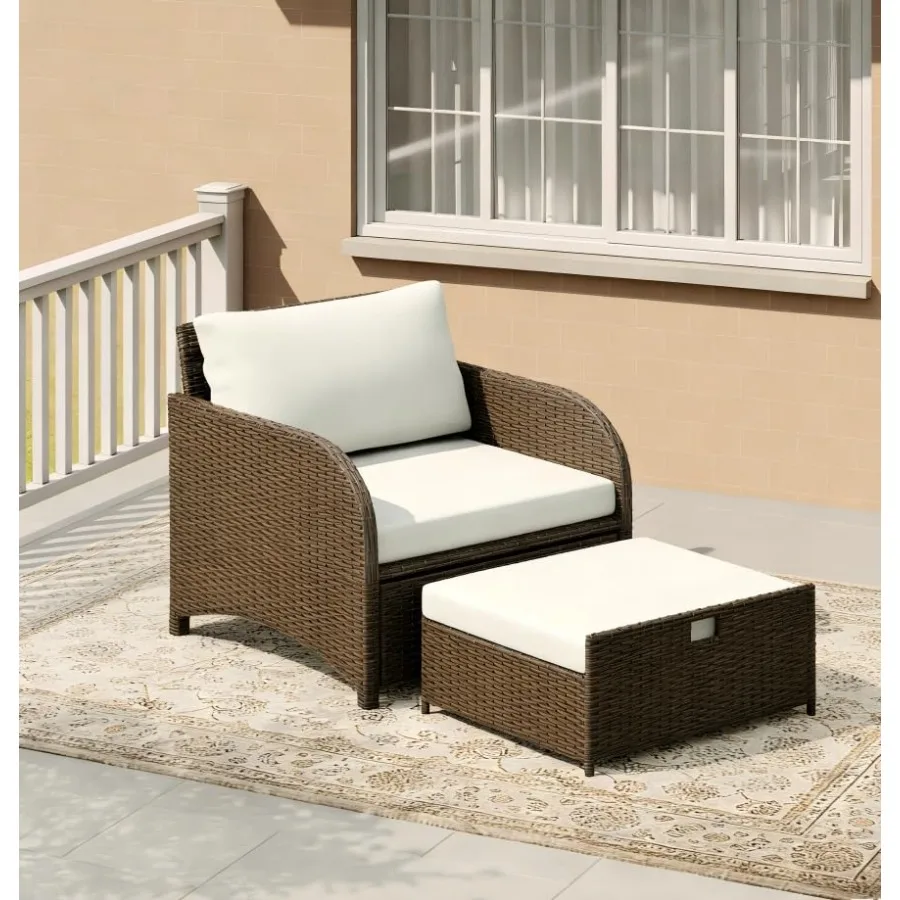 Patio Conversation Set PE Wicker Rattan Outdoor Lounge Chairs with Soft Cushions for Balcony Porch Beige Durable and Weatherpro
Patio Conversation Set PE Wicker Rattan Outdoor Lounge Chairs with Soft Cushions for Balcony Porch Beige Durable and Weatherpro