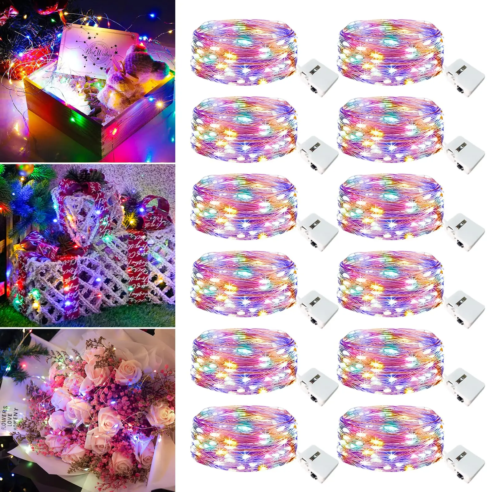 10/20 Pack String Fairy Lights Silver Copper Wire Battery Powered Decorations Lights for Wedding Party Christmas Room Decoration
10/20 Pack String Fairy Lights Silver Copper Wire Battery Powered Decorations Lights for Wedding Party Christmas Room Decoration