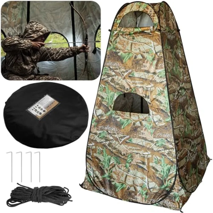 Hunting Blind - 75''x47''x47'' 1-Person Ground Blind with Zipper Windows, Portable Camouflage Tent for Outdoor Deer Hunting
Hunting Blind - 75''x47''x47'' 1-Person Ground Blind with Zipper Windows, Portable Camouflage Tent for Outdoor Deer Hunting