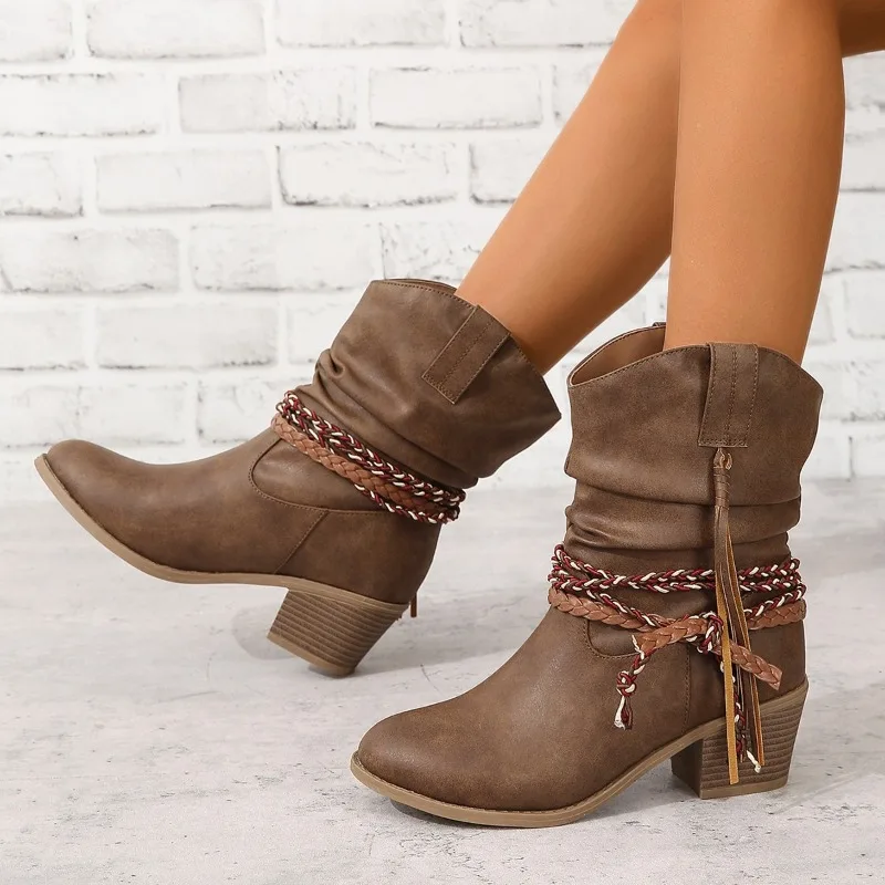 Fashion Women's Shoes New Round Toe Western Knight Boots Designer Shoes for Women Brand Thick Heel Fashion Boots Zapatos Mujer
Fashion Women's Shoes New Round Toe Western Knight Boots Designer Shoes for Women Brand Thick Heel Fashion Boots Zapatos Mujer
