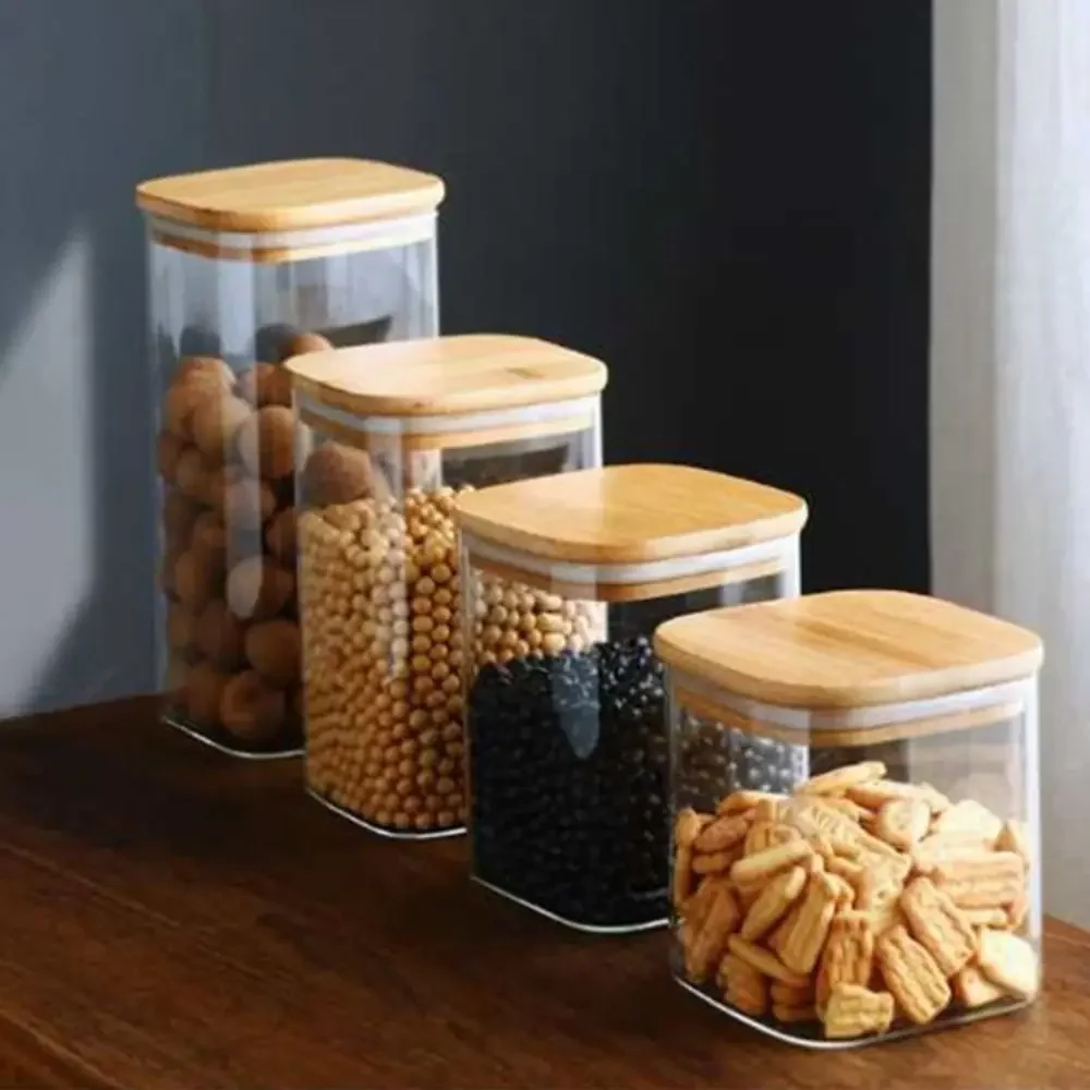 150/210/300/370/450ml High Borosilicate Glass Sealed Can with Bamboo Lid Storage Supplies Glass Jar Transparent Moisture Proof
150/210/300/370/450ml High Borosilicate Glass Sealed Can with Bamboo Lid Storage Supplies Glass Jar Transparent Moisture Proof