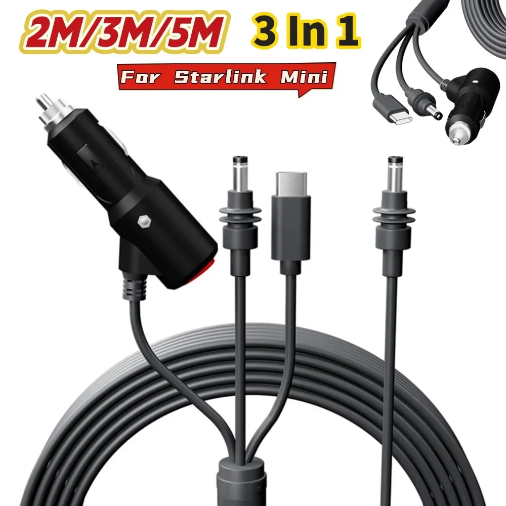 For Starlink Mini 3 In 1 Car Charger Type-C/DC To Mini DC Cable Waterproof Extension Mini USB C For Starlink Mini 12-48V Charger
For Starlink Mini 3 In 1 Car Charger Type-C/DC To Mini DC Cable Waterproof Extension Mini USB C For Starlink Mini 12-48V Charger
