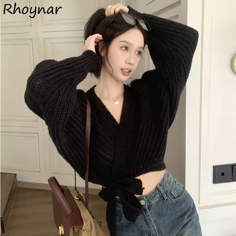 Sweater Lace-up Pullovers Women Cropped Knitwear European Vintage V-neck Streetwear Cozy Sexy Hotsweet Pull Femme Temper
Sweater Lace-up Pullovers Women Cropped Knitwear European Vintage V-neck Streetwear Cozy Sexy Hotsweet Pull Femme Temper