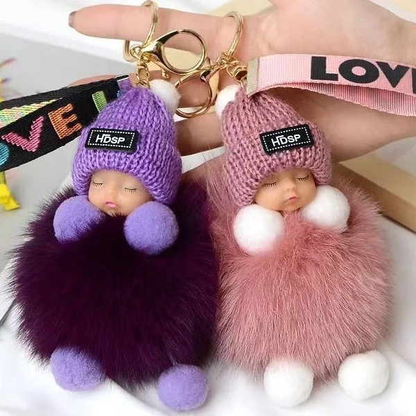 1PC Cute Fluffy Plush Doll Keyring Sleeping Baby Keychain Women Girl Bags Pendant Cars Key Ring Gift Charming Decoration
1PC Cute Fluffy Plush Doll Keyring Sleeping Baby Keychain Women Girl Bags Pendant Cars Key Ring Gift Charming Decoration