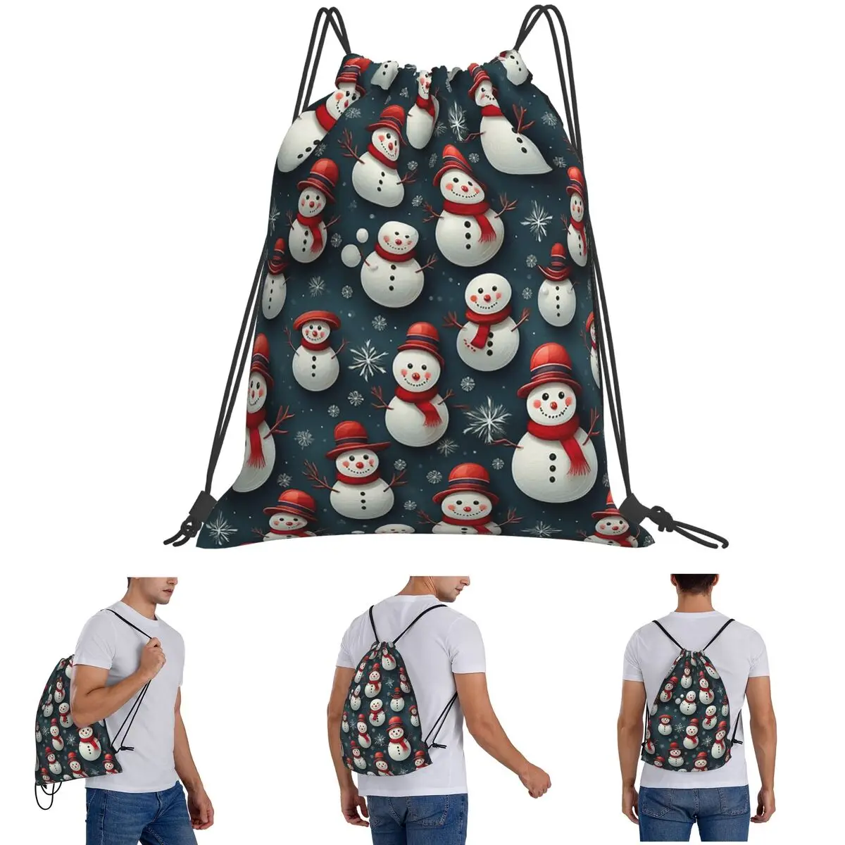 Snowy Smiles A Cheerful Pattern Backpacks Casual Drawstring Bundle Pocket Storage Bag Book Bags for Man Woman School
Snowy Smiles A Cheerful Pattern Backpacks Casual Drawstring Bundle Pocket Storage Bag Book Bags for Man Woman School
