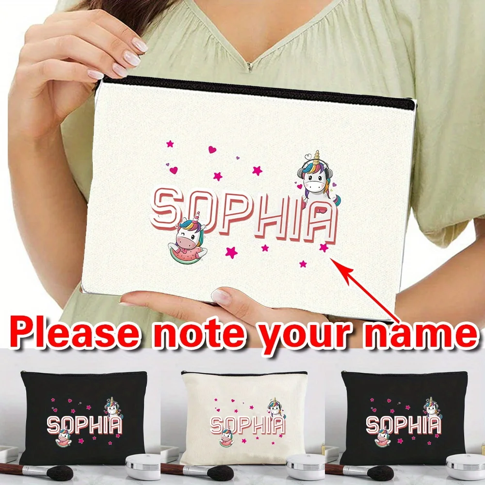 Customizable Canvas Makeup Bag with Any Name Storage Bag Portable Travel Makeup Bag Letter Series 
Customizable Canvas Makeup Bag with Any Name Storage Bag Portable Travel Makeup Bag Letter Series