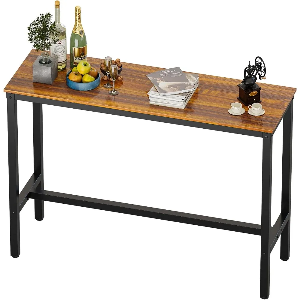 Bar table, counter height table with sturdy metal frame, rectangular high top table in kitchen and dining room, living room
Bar table, counter height table with sturdy metal frame, rectangular high top table in kitchen and dining room, living room