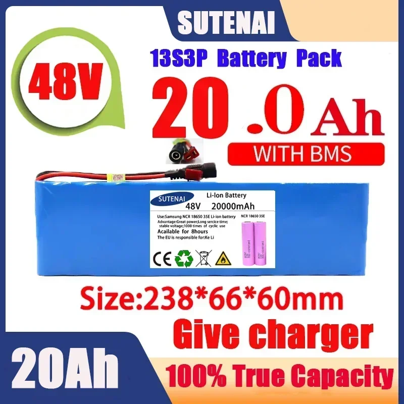 New 48V 120000mAh 1000w 13S3P 48V Lithium ion Battery Pack 120Ah For 54.6v E-bike Electric bicycle Scooter with BMS+charger
New 48V 120000mAh 1000w 13S3P 48V Lithium ion Battery Pack 120Ah For 54.6v E-bike Electric bicycle Scooter with BMS+charger