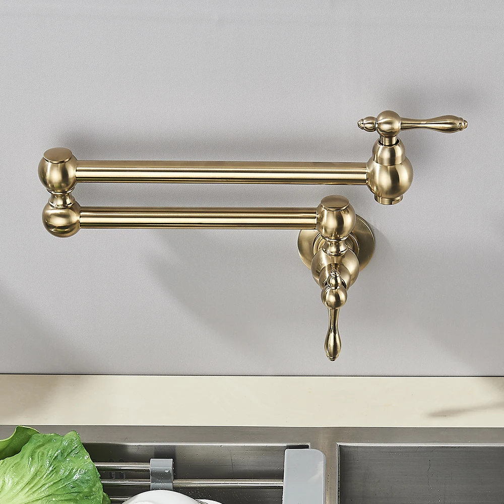 Adea Brushed Gold Rotated Kitchen Sink Faucet Cold Water Tap Brass Basin Swivel Faucets Wall Mounted
Adea Brushed Gold Rotated Kitchen Sink Faucet Cold Water Tap Brass Basin Swivel Faucets Wall Mounted
