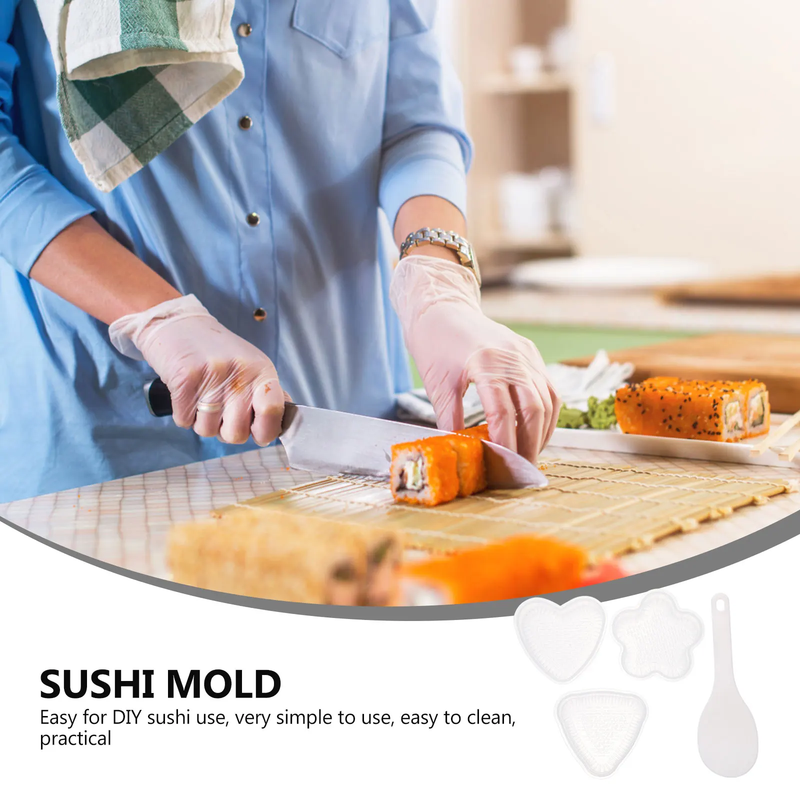 1 set 1 Set Rice Ball Mold White Pp Material Lightweight Sushi Making Tool Diy Sushi Maker Kitchen Utensil Set 
1 set 1 Set Rice Ball Mold White Pp Material Lightweight Sushi Making Tool Diy Sushi Maker Kitchen Utensil Set