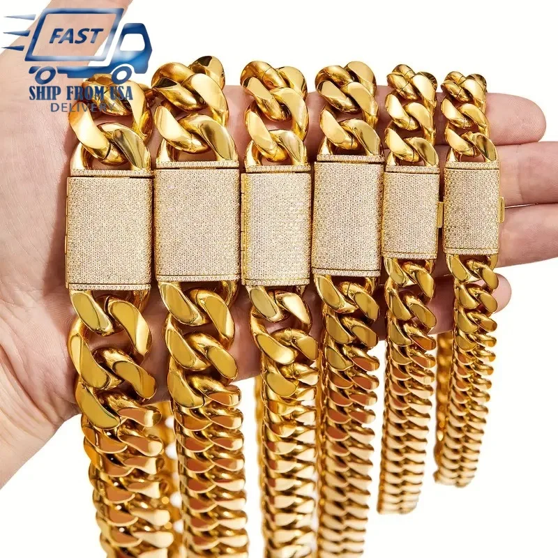 Цепочки-колье в стиле хип-хоп, 8-22 мм, с эффектом «ледяного блеска», из нержавеющей стали с 18-каратным золотым покрытием, плотные кубинские цепи «Майами Линк», унисекс, ювелирные изделия для рэперов
Цепочки-колье в стиле хип-хоп, 8-22 мм, с эффектом «ледяного блеска», из нержавеющей стали с 18-каратным золотым покрытием, плотные кубинские цепи «Майами Линк», унисекс, ювелирные изделия для рэперов