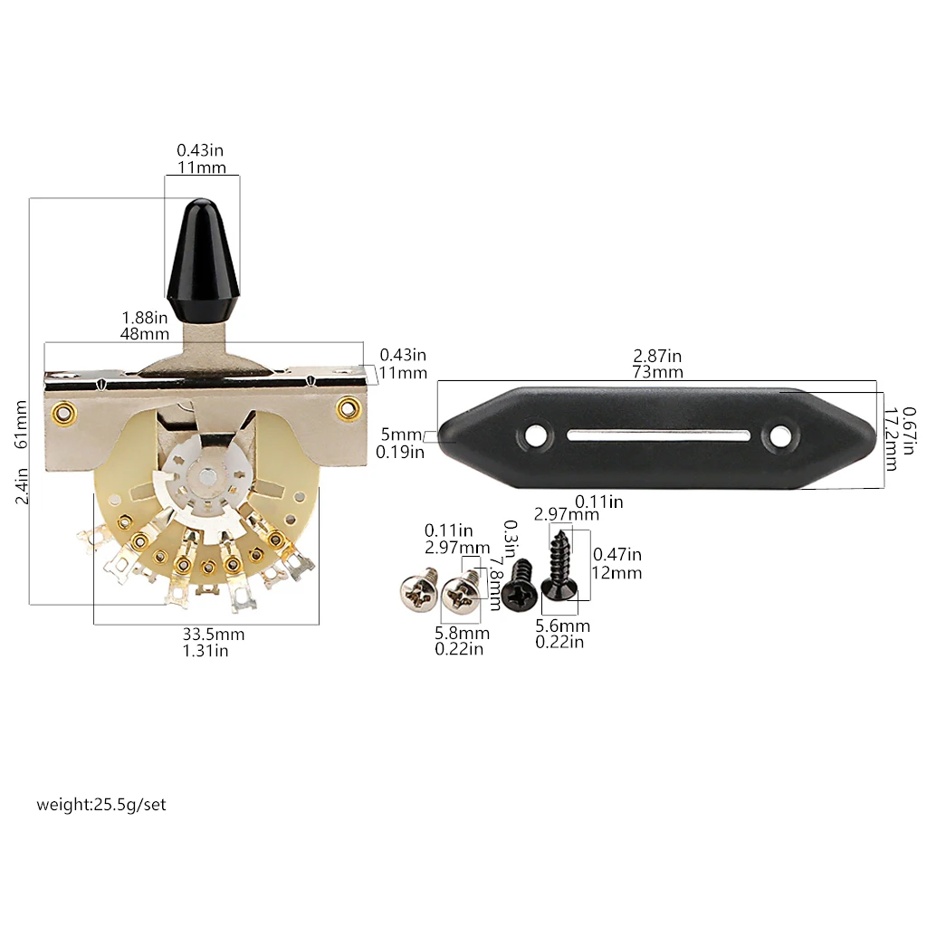 Guitar Switch Accessories Electric Supply Lever Cover Component Alloy Pickup Selector 5-way Toggle Guard Plates
Guitar Switch Accessories Electric Supply Lever Cover Component Alloy Pickup Selector 5-way Toggle Guard Plates