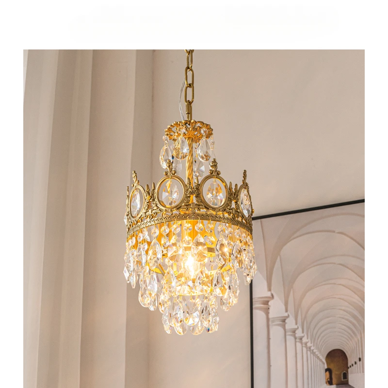 Retro Crown chandelier Crystal Medieval living room bedroom full copper dining room nostalgic chandelier
Retro Crown chandelier Crystal Medieval living room bedroom full copper dining room nostalgic chandelier