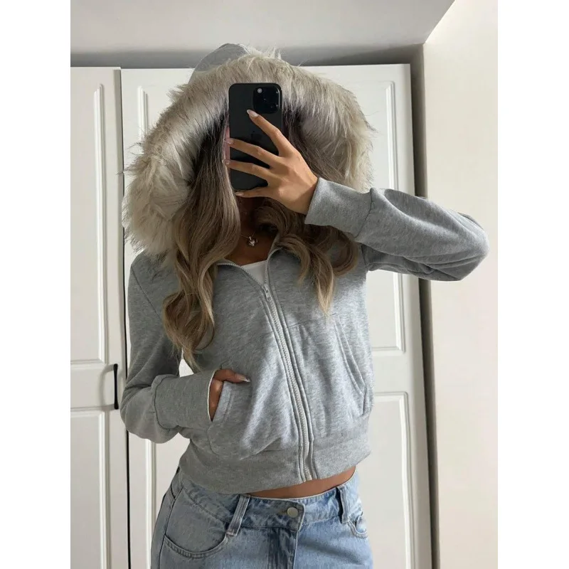 Women's Fleece Lined Hoodie with Fur Collar Spring 2026 Fashion Casual Comfortable Soft Material No Hood Matching All Seasons
Women's Fleece Lined Hoodie with Fur Collar Spring 2026 Fashion Casual Comfortable Soft Material No Hood Matching All Seasons