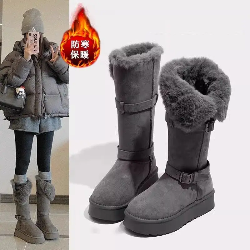Belt Buckle Snow Boots 2025 Winter Thick Warm Mid-calf Boots Korean Style Girls Fashion Thick Bottom Boots Students Cotton Shoes
Belt Buckle Snow Boots 2025 Winter Thick Warm Mid-calf Boots Korean Style Girls Fashion Thick Bottom Boots Students Cotton Shoes