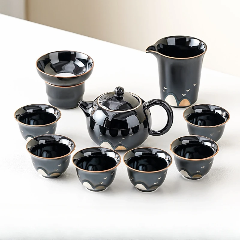 New Chinese Style Black Glazed Xishi Teapot Kung Fu Teaware Sets Suitable for Home Use Reception Small Set Business Gift
New Chinese Style Black Glazed Xishi Teapot Kung Fu Teaware Sets Suitable for Home Use Reception Small Set Business Gift