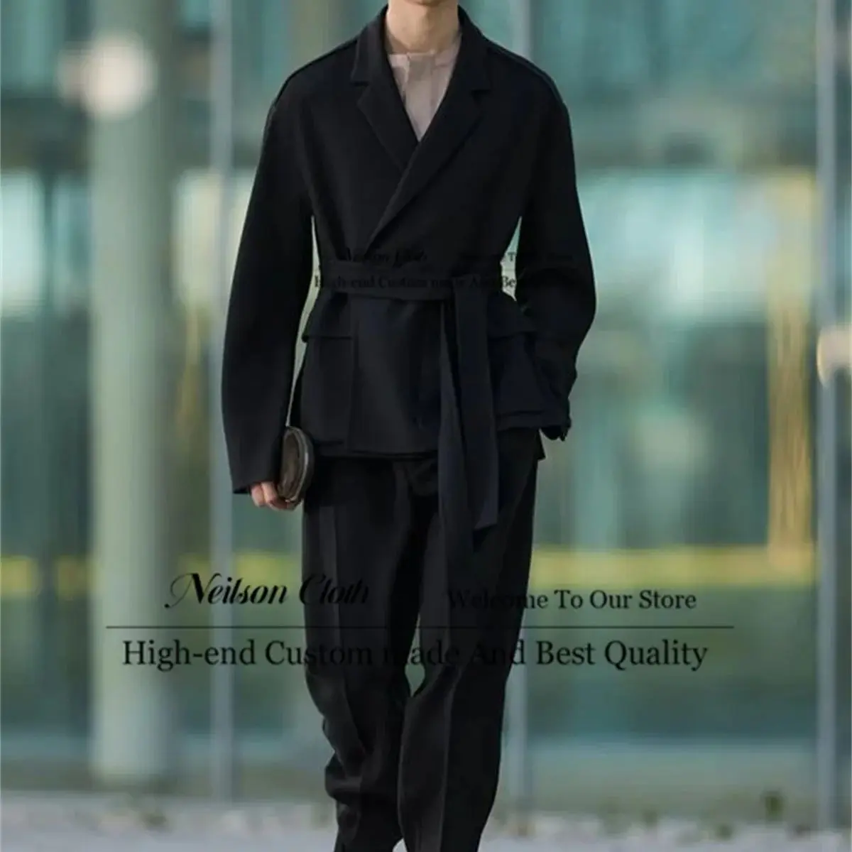 Black Customized Male Prom Blazers 2 Pcs Jacket And Pants Sets Notched Lapel Men Suits Casual Slim Fit With Belt Costume Homme
Black Customized Male Prom Blazers 2 Pcs Jacket And Pants Sets Notched Lapel Men Suits Casual Slim Fit With Belt Costume Homme