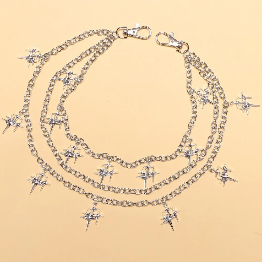 Металлическая цепочка для брюк в стиле панк, подвеска со звездой, подвесная поясная цепочка, крест, геометрический пояс, цепочка, подарки
Металлическая цепочка для брюк в стиле панк, подвеска со звездой, подвесная поясная цепочка, крест, геометрический пояс, цепочка, подарки