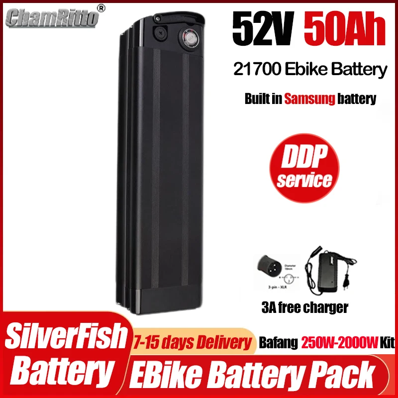 52 В 40 Ач Электрический велосипед SilverFish аккумулятор bicicleta elétrica 20 30 50 Ач 52 В 1000 Вт Duotts S26 Аккумулятор 2000 Вт 21700 Litio Accu
52 В 40 Ач Электрический велосипед SilverFish аккумулятор bicicleta elétrica 20 30 50 Ач 52 В 1000 Вт Duotts S26 Аккумулятор 2000 Вт 21700 Litio Accu