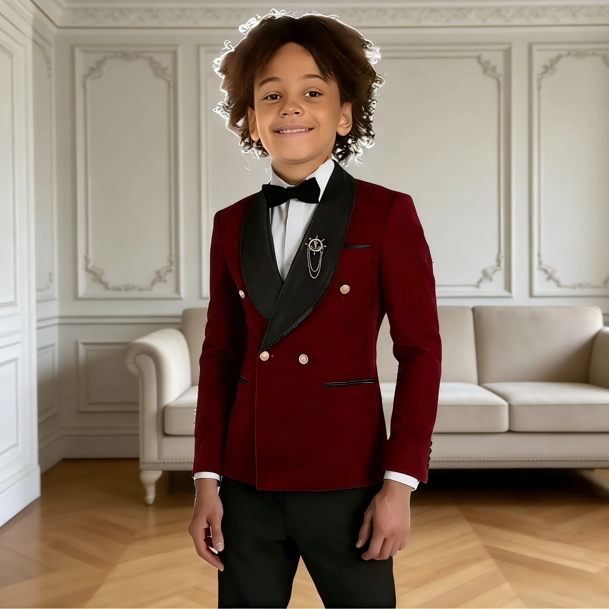 Burgundy Velvet Children's Formal Suits Set Flower Boys Wedding Child Birthday Party Costume Kids Double Brested Blazer Pants
Burgundy Velvet Children's Formal Suits Set Flower Boys Wedding Child Birthday Party Costume Kids Double Brested Blazer Pants
