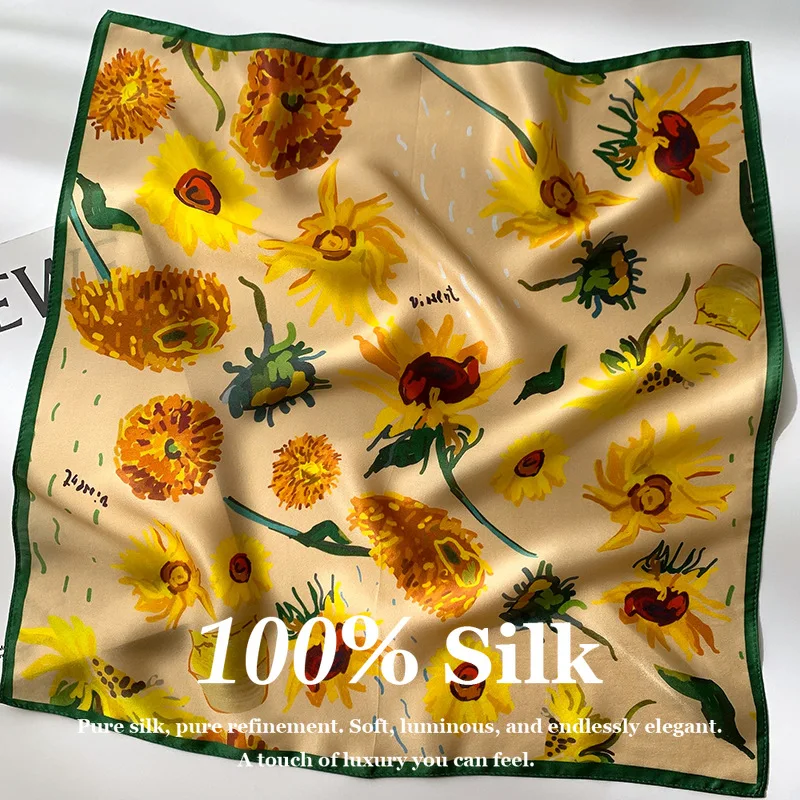 New 53x53cm 100% Pure Silk Scarf Women Square Head Scarf Luxury Fashion Print Hair Bandana Small Neck Scarf Foulard Female Shawl
New 53x53cm 100% Pure Silk Scarf Women Square Head Scarf Luxury Fashion Print Hair Bandana Small Neck Scarf Foulard Female Shawl