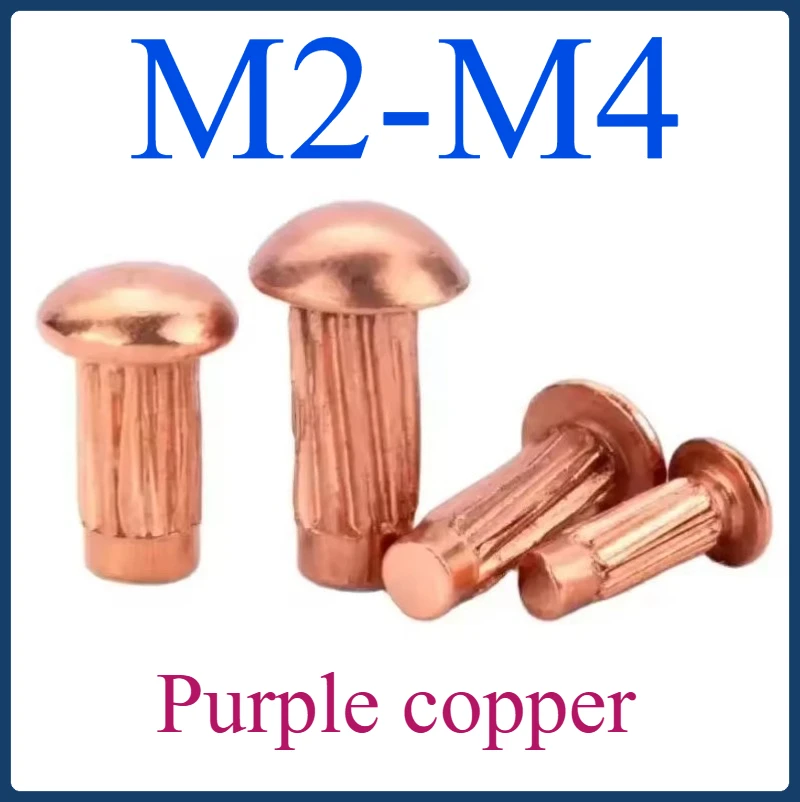 M2 M2.5 M3 M4 Copper Purple Copper Button Round Head Shaking Head Handle Solid Rivets for Label Nameplate Brand
M2 M2.5 M3 M4 Copper Purple Copper Button Round Head Shaking Head Handle Solid Rivets for Label Nameplate Brand