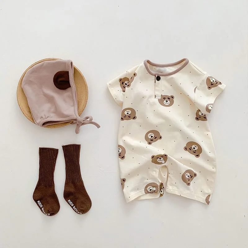 1pcs Infant Summer Boys and Girls 0-3T Summer's Infant Onesie Jumpsuits Handsome Baby Bear Prints Clothes Climbing Suits
1pcs Infant Summer Boys and Girls 0-3T Summer's Infant Onesie Jumpsuits Handsome Baby Bear Prints Clothes Climbing Suits