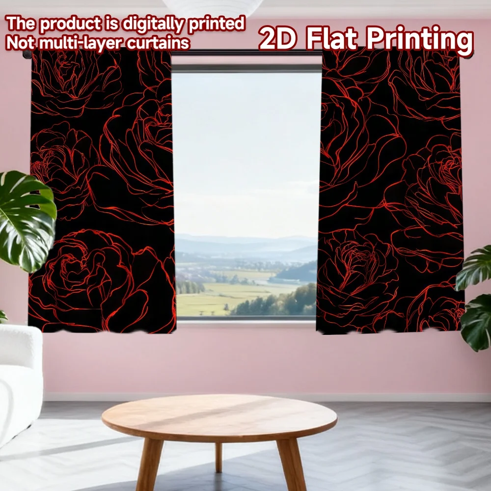 2D flat printing 2pcs Party Window Curtains Valentine's Day Red Roses(2) Digital Printed Polyester Drapes Birthday Party Perfect
2D flat printing 2pcs Party Window Curtains Valentine's Day Red Roses(2) Digital Printed Polyester Drapes Birthday Party Perfect