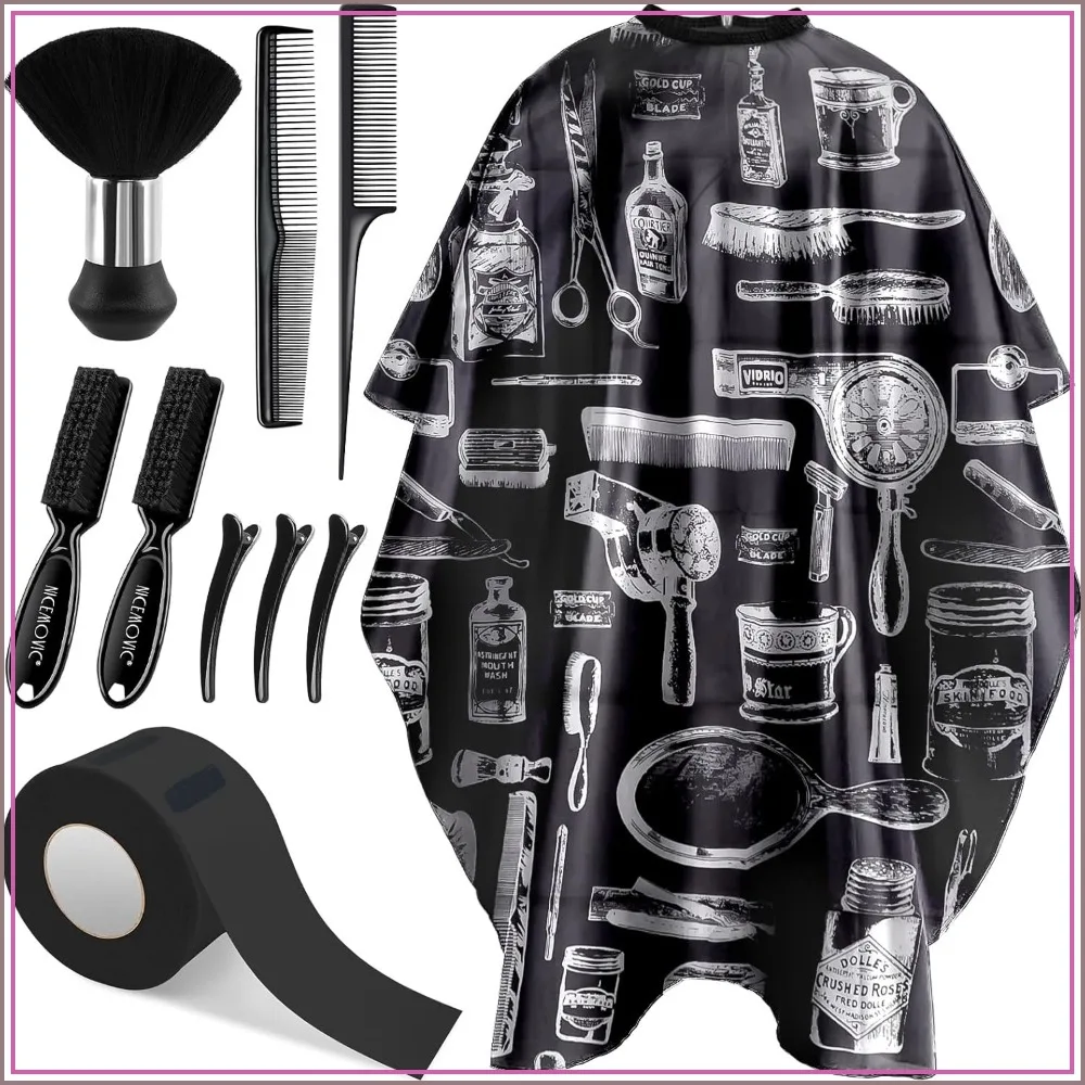10 in 1 Hair Cutting Barber Cape with Neck Duster Brush, Barber Brush, Neck Strips, Hair Combs, Hair Clips - Professional Salon Accessories
10 in 1 Hair Cutting Barber Cape with Neck Duster Brush, Barber Brush, Neck Strips, Hair Combs, Hair Clips - Professional Salon Accessories