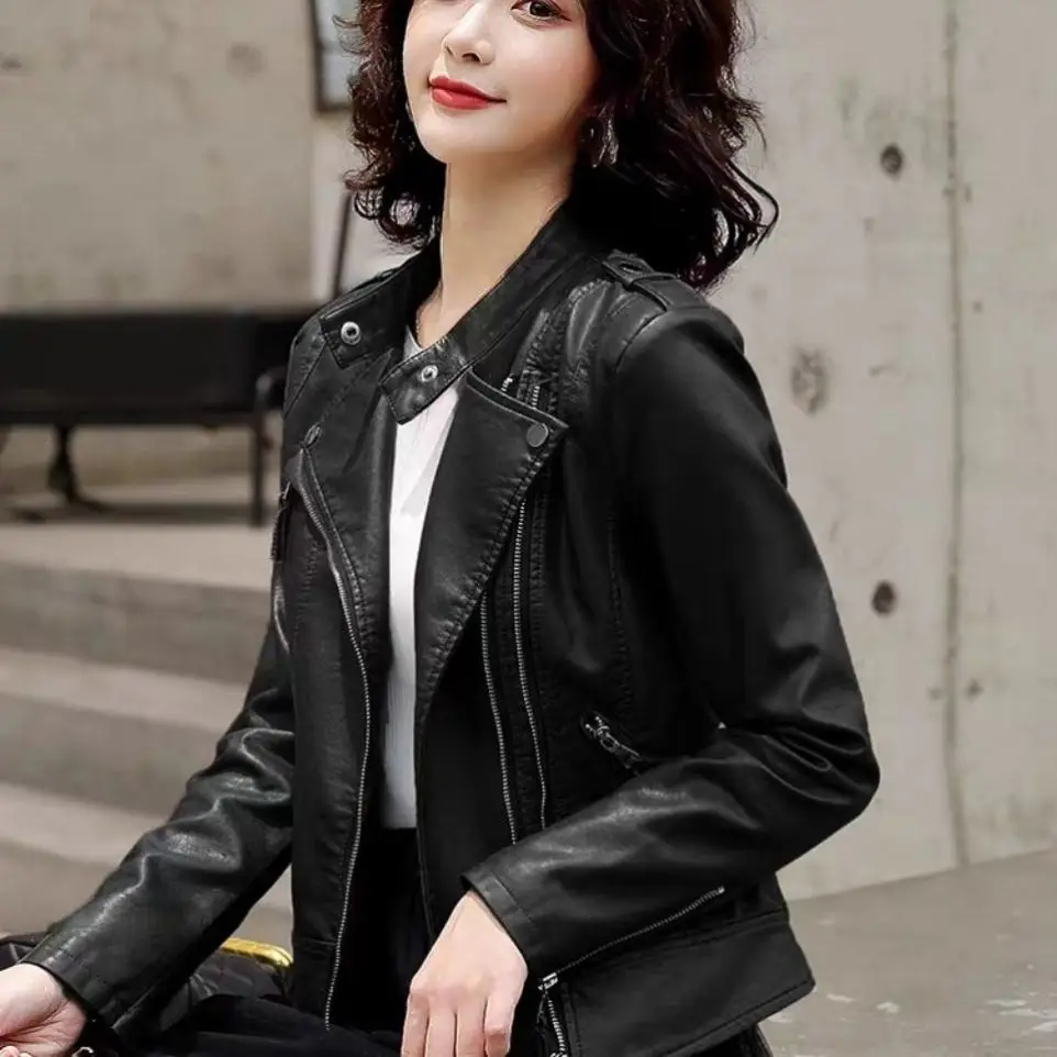 Slimming Stand Collar PU Biker Jacket Women's Suit Outerwear Zipper Closure Commute Style Long Sleeve Polyester Fiber
Slimming Stand Collar PU Biker Jacket Women's Suit Outerwear Zipper Closure Commute Style Long Sleeve Polyester Fiber