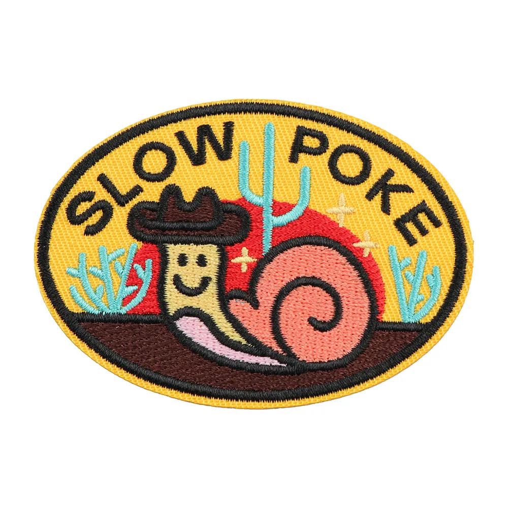 Single-Pack Embroidered Letter "Slow Poke" Snail Pattern Hot Melt Adhesive Patch, DIY Apparel Decoration Embroidered Fabric
Single-Pack Embroidered Letter "Slow Poke" Snail Pattern Hot Melt Adhesive Patch, DIY Apparel Decoration Embroidered Fabric