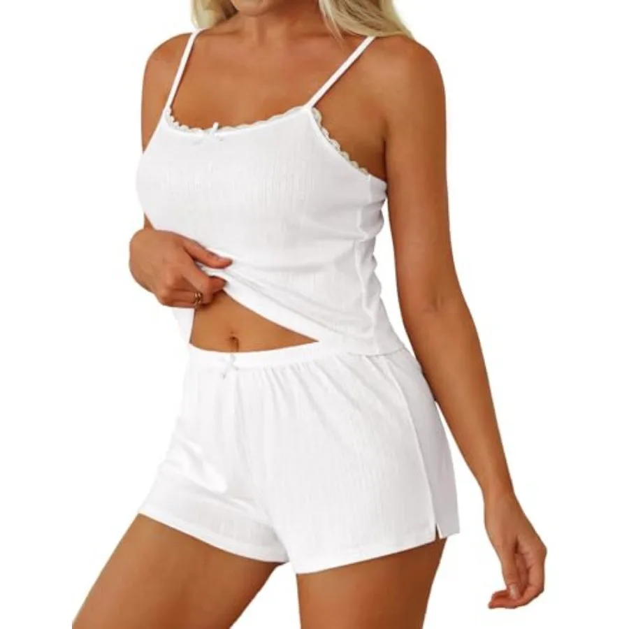 Ekouaer Women Pajama Sets 2 Pcs Cute Cami Sleepwear Lace Trim Pj Top Soft Summer Lounge Shorts Sexy Lingerie S-XXL
Ekouaer Women Pajama Sets 2 Pcs Cute Cami Sleepwear Lace Trim Pj Top Soft Summer Lounge Shorts Sexy Lingerie S-XXL