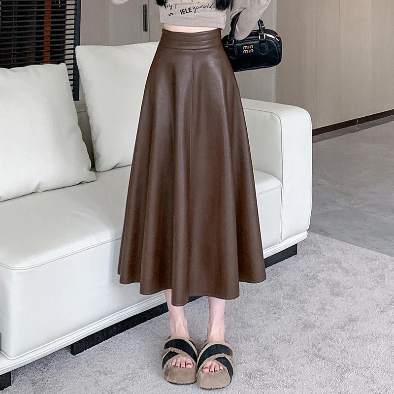 Spring PU Leather Skirt High Waist Long Skirts for Women Slimming A-line Umbrella Skirt 2025 New Korean Fashion Women's Clothing
Spring PU Leather Skirt High Waist Long Skirts for Women Slimming A-line Umbrella Skirt 2025 New Korean Fashion Women's Clothing