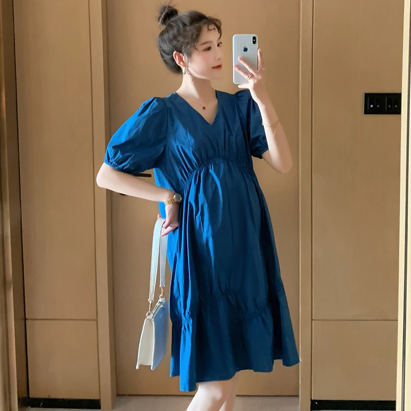 Women Cotton Dress Loose Pregnancy Clothes Wholesale Maternity Summer Dress Short Sleeve V-Neck Puff Sleeve High Waist Pregnant
Women Cotton Dress Loose Pregnancy Clothes Wholesale Maternity Summer Dress Short Sleeve V-Neck Puff Sleeve High Waist Pregnant