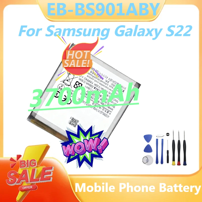 Новый аккумулятор мобильного телефона для Samsung Galaxy S22 аккумулятор 3700 мАч EB-BS901ABY + инструменты
Новый аккумулятор мобильного телефона для Samsung Galaxy S22 аккумулятор 3700 мАч EB-BS901ABY + инструменты