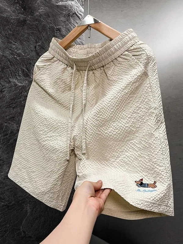 Dopne Men's Summer Bubble Cloth Loose Five-Quarter Casual Pants Teenage Ice Silk Beach Sports Mid-Length orts
Dopne Men's Summer Bubble Cloth Loose Five-Quarter Casual Pants Teenage Ice Silk Beach Sports Mid-Length orts