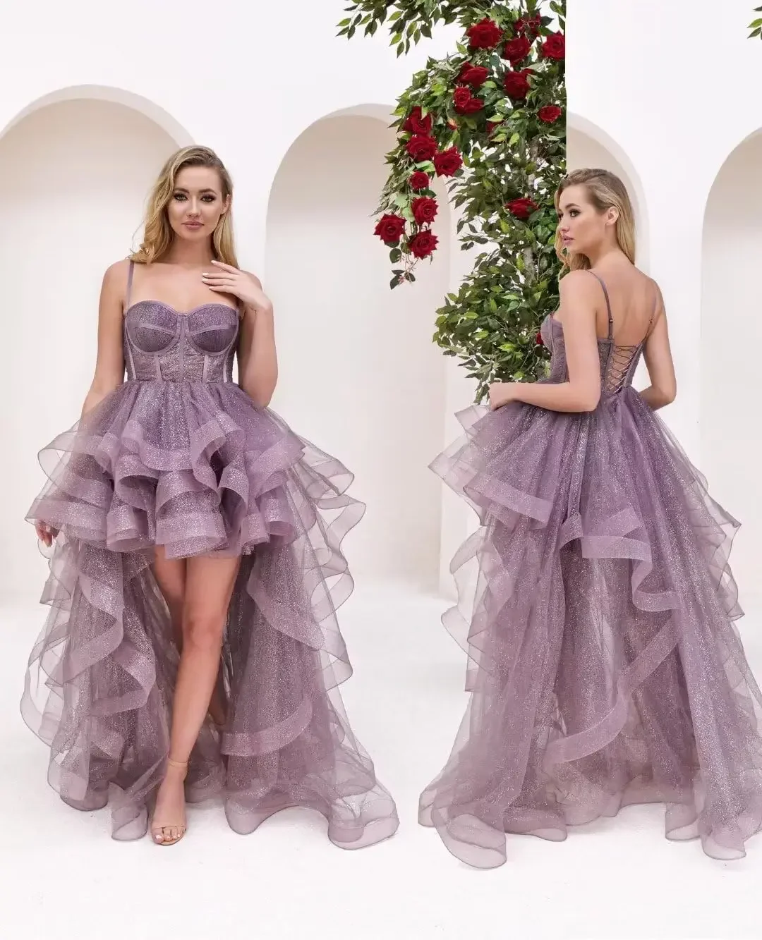 Custom Made High Low Homecoming Dress Tulle Prom Dress Spaghetti Straps Ball Gowns Layered Ruffles Princess Quinceanera Dresses
Custom Made High Low Homecoming Dress Tulle Prom Dress Spaghetti Straps Ball Gowns Layered Ruffles Princess Quinceanera Dresses