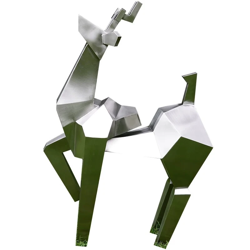 Stainless steel geometric deer floor sculpture manufacturer custom garden landscape greening abstract elk large ornament
Stainless steel geometric deer floor sculpture manufacturer custom garden landscape greening abstract elk large ornament