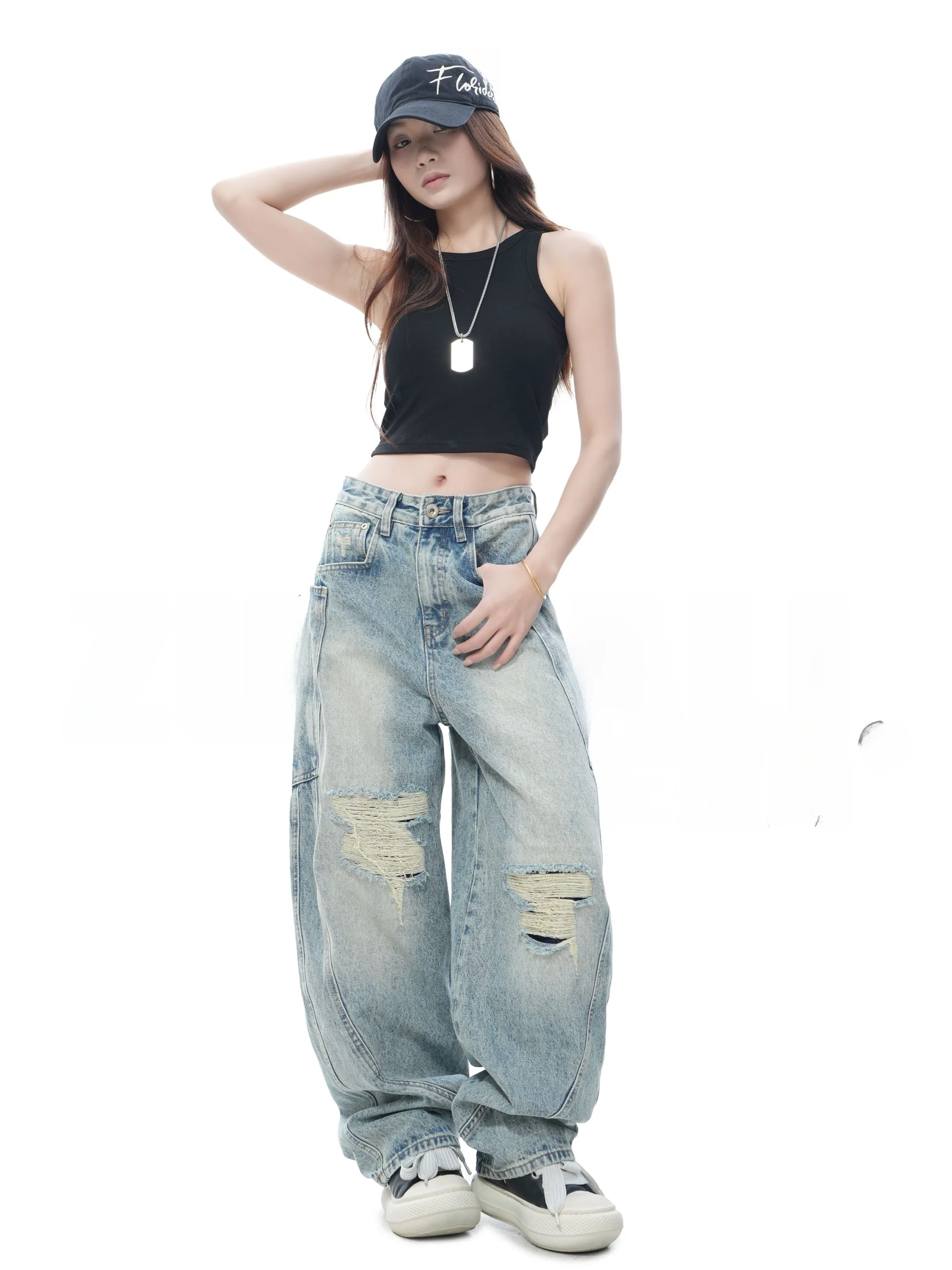 Zuolali High Waist Distred Denim Pants with Large kets American Retro Sle Soft Cotton Wide Leg Pants for Women
Zuolali High Waist Distred Denim Pants with Large kets American Retro Sle Soft Cotton Wide Leg Pants for Women
