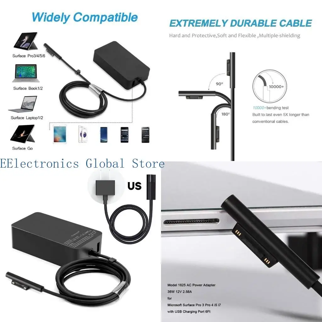 462B New 65W Laptop for Surface Notebook Fast Charging USB AC Adapter
462B New 65W Laptop for Surface Notebook Fast Charging USB AC Adapter