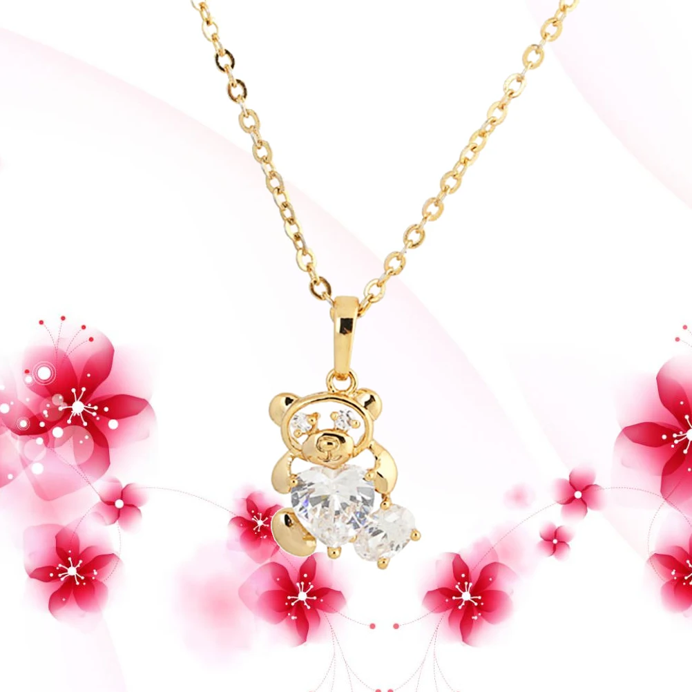 Women Necklace Simple Fashion Little Bear Shape Micro-inlaid Zircon Personalized Neck Decor for Lady (Golden)
Women Necklace Simple Fashion Little Bear Shape Micro-inlaid Zircon Personalized Neck Decor for Lady (Golden)