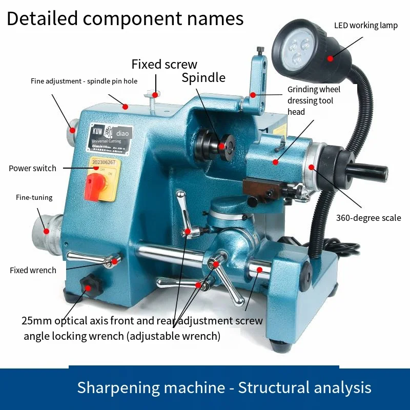 Joinlink General Merchandise Milling Cutter Drill Bit Sharpener Hand-Cranked Universal Grinding Machine for Woodworking Motor
Joinlink General Merchandise Milling Cutter Drill Bit Sharpener Hand-Cranked Universal Grinding Machine for Woodworking Motor
