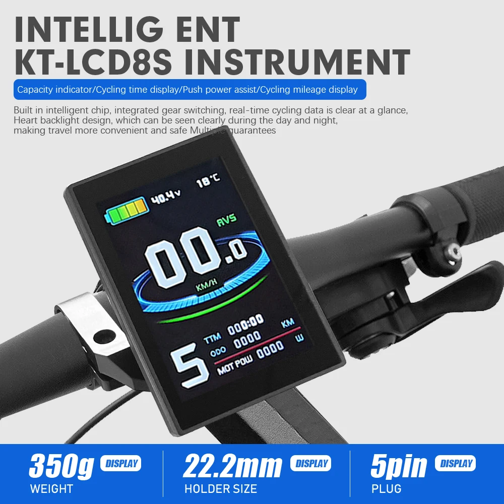 Ebike Display KT LCD8S 24V 36V 48V with USB interface SM/Waterproof Plug KT Display For Electric Bicycle Conversion Kit Parts
Ebike Display KT LCD8S 24V 36V 48V with USB interface SM/Waterproof Plug KT Display For Electric Bicycle Conversion Kit Parts