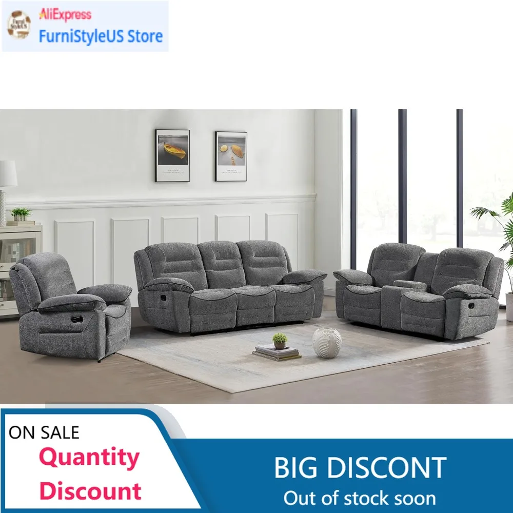 Minimalist soft microfiber reclining sofa set, living room set, sofa loveseat chair 9074 (grey, sofa+loveseat+chair)
Minimalist soft microfiber reclining sofa set, living room set, sofa loveseat chair 9074 (grey, sofa+loveseat+chair)