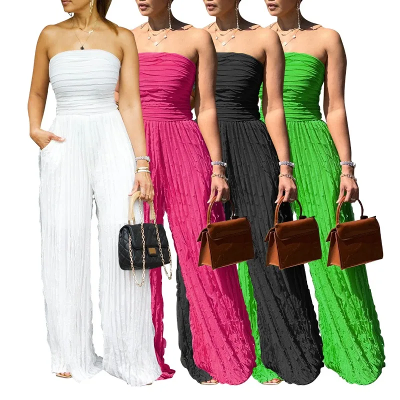 New Sexy Women's Tube Top Jumpsuit Summer Vacation Party Sleeveless Wide-leg Pants Fashion Female High-waisted Ruffled Jumpsuit
New Sexy Women's Tube Top Jumpsuit Summer Vacation Party Sleeveless Wide-leg Pants Fashion Female High-waisted Ruffled Jumpsuit