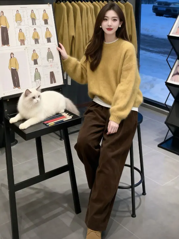 Retro Gentle Sle Unique Beautiful round Ne Sweater Small Size Agel Lovely Long Sve Top for Winter 2025 Women's Faion
Retro Gentle Sle Unique Beautiful round Ne Sweater Small Size Agel Lovely Long Sve Top for Winter 2025 Women's Faion