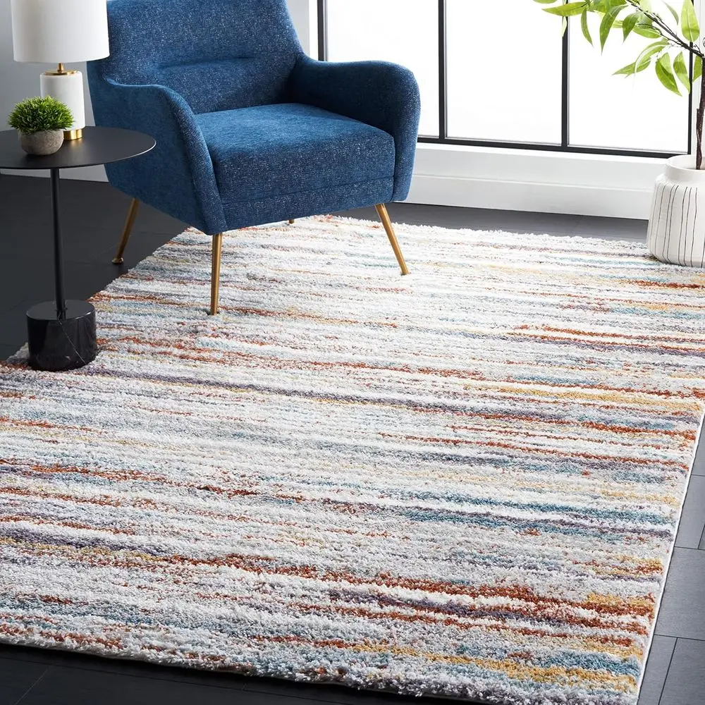Shag Collection Area Rug - 9' x 12', Blue Rust & Ivory Stripe, Non-Shedding, Easy Care, 1.25-inch Thick, Ideal for High Traffic
Shag Collection Area Rug - 9' x 12', Blue Rust & Ivory Stripe, Non-Shedding, Easy Care, 1.25-inch Thick, Ideal for High Traffic