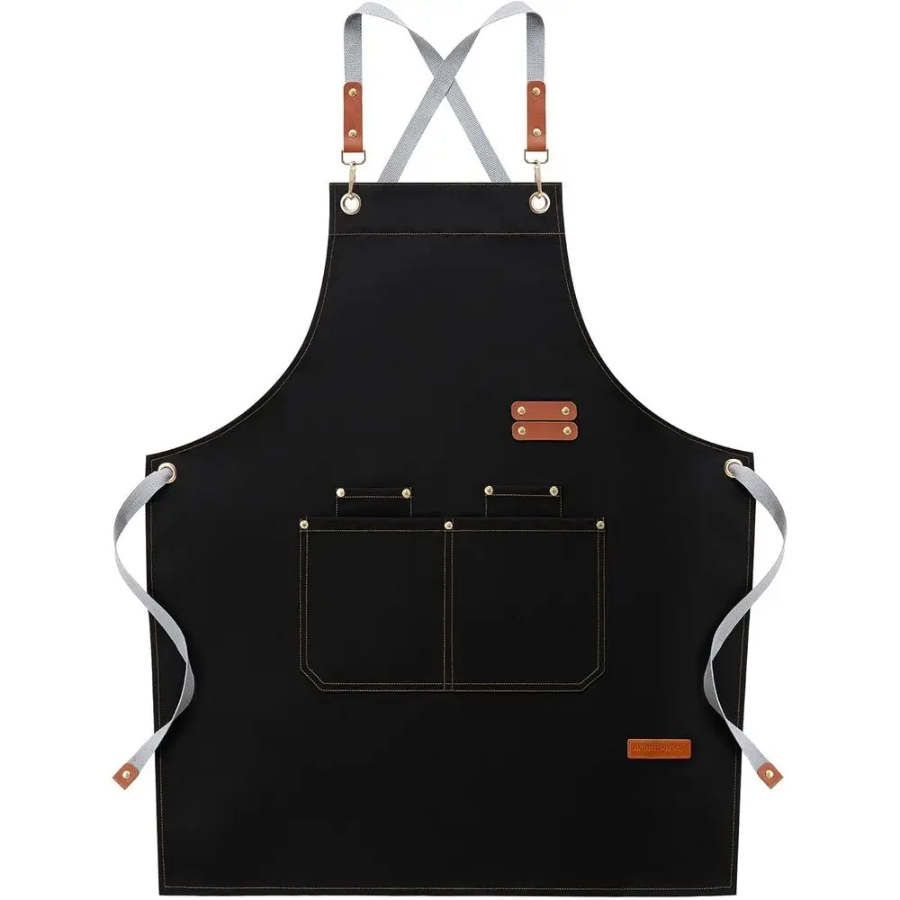 Aprons Men Women Large Pockets Cotton Canvas Back Adjustable Cooking Kitchen Work Waterproof Bib Apron Black
Aprons Men Women Large Pockets Cotton Canvas Back Adjustable Cooking Kitchen Work Waterproof Bib Apron Black