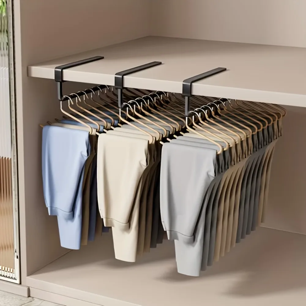 3-Pack Under Shelf Hanging Rods, No-Drill Metal Closet Organizer for Pants and Clothes, Space-Saving Wardrobe Storage Hooks
3-Pack Under Shelf Hanging Rods, No-Drill Metal Closet Organizer for Pants and Clothes, Space-Saving Wardrobe Storage Hooks